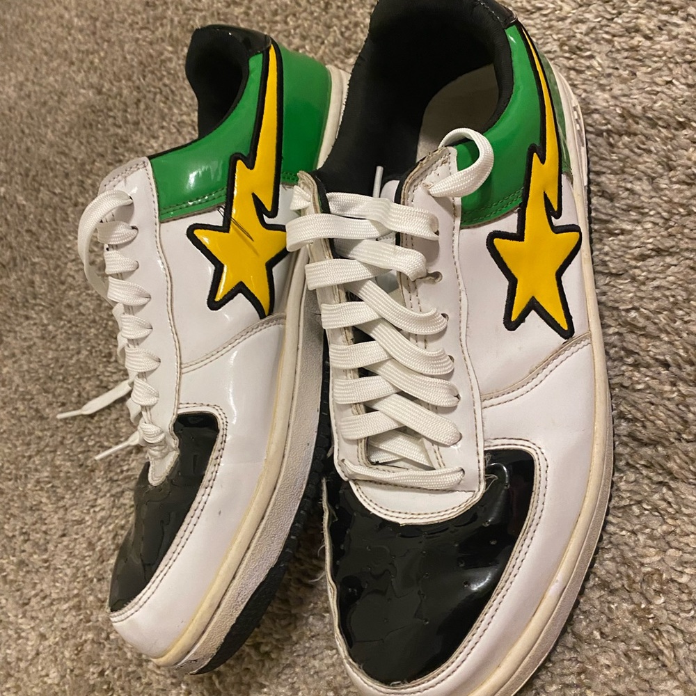 A Bathing Ape Bape STA White Green Yellow White